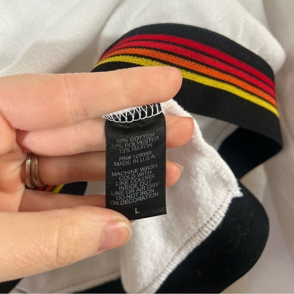 AVIATOR NATION Logo Stripe Crop Pullover Hoodie Sweatshirt - Picture 9 of 10